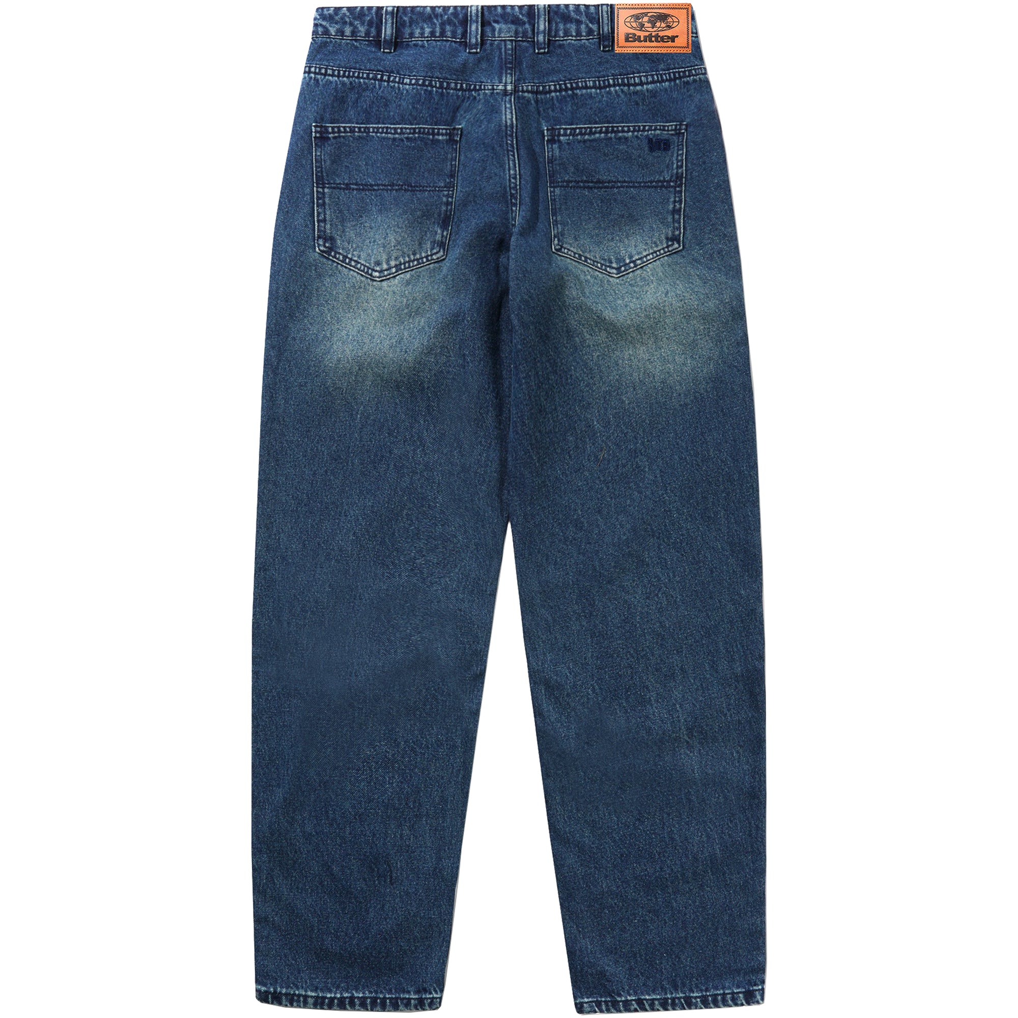 Butter Goods Straight Leg Denim Jeans Distressed Indigo