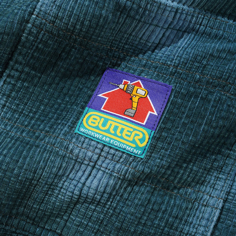 Butter Goods Cord Work Shorts Blue Plaid