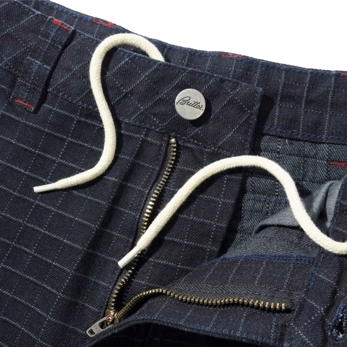 Butter Goods Big Grid Denim Shorts Overdyed Black