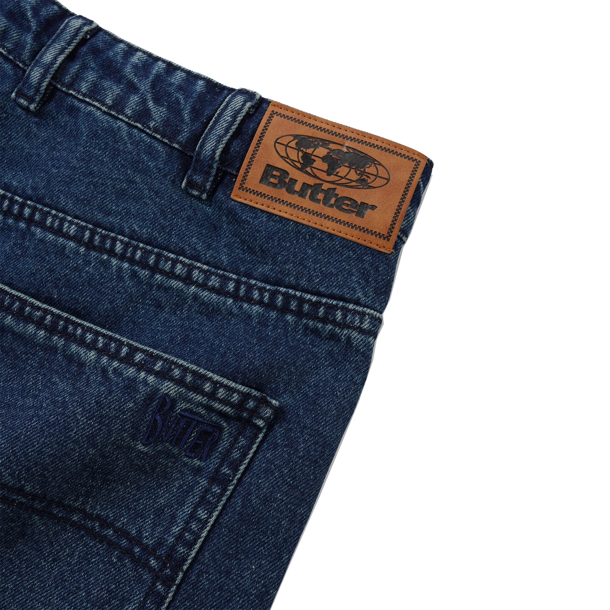 Butter Goods Straight Leg Denim Jeans Distressed Indigo