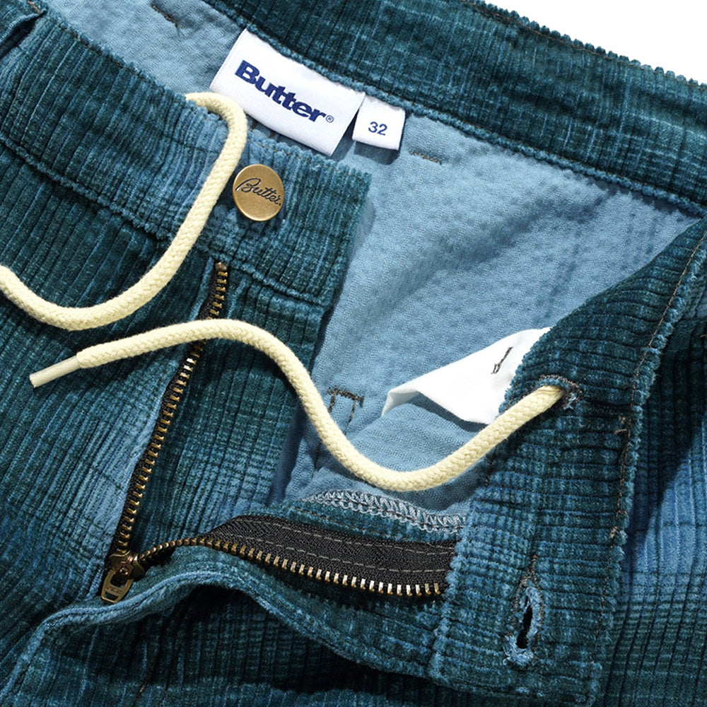 Butter Goods Cord Work Shorts Blue Plaid