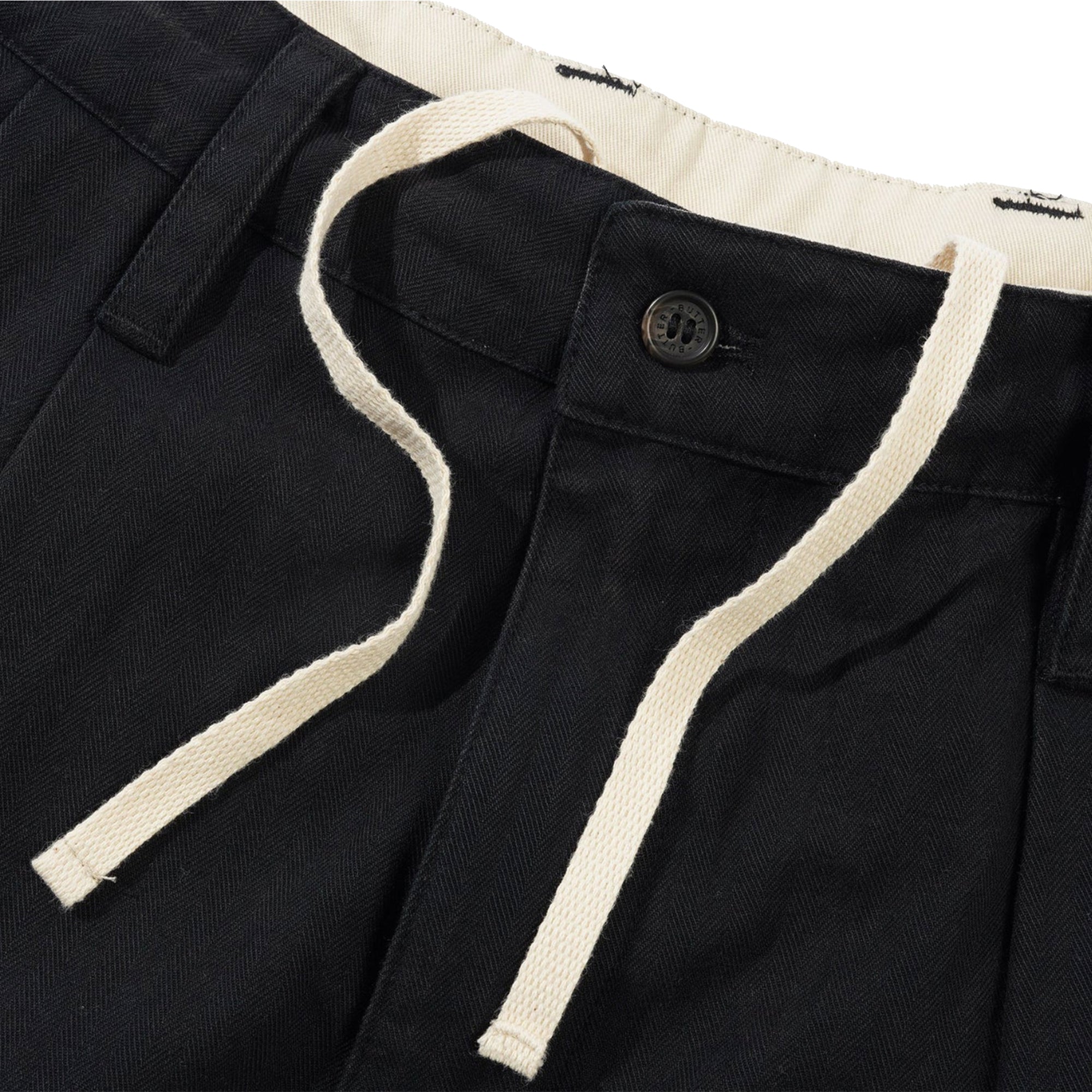 Butter Goods Pleated Trousers Washed Black