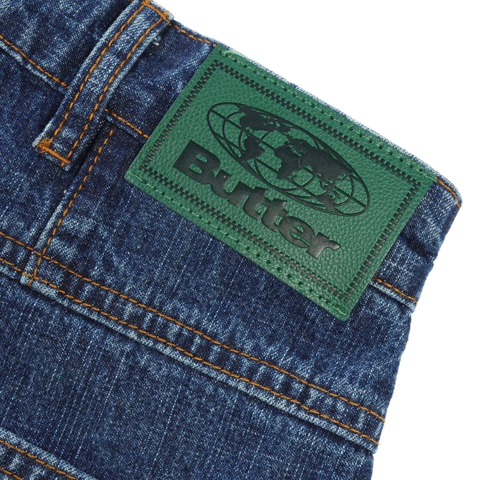 Butter Goods Wide Cut Denim Jeans Dark Blue Slub