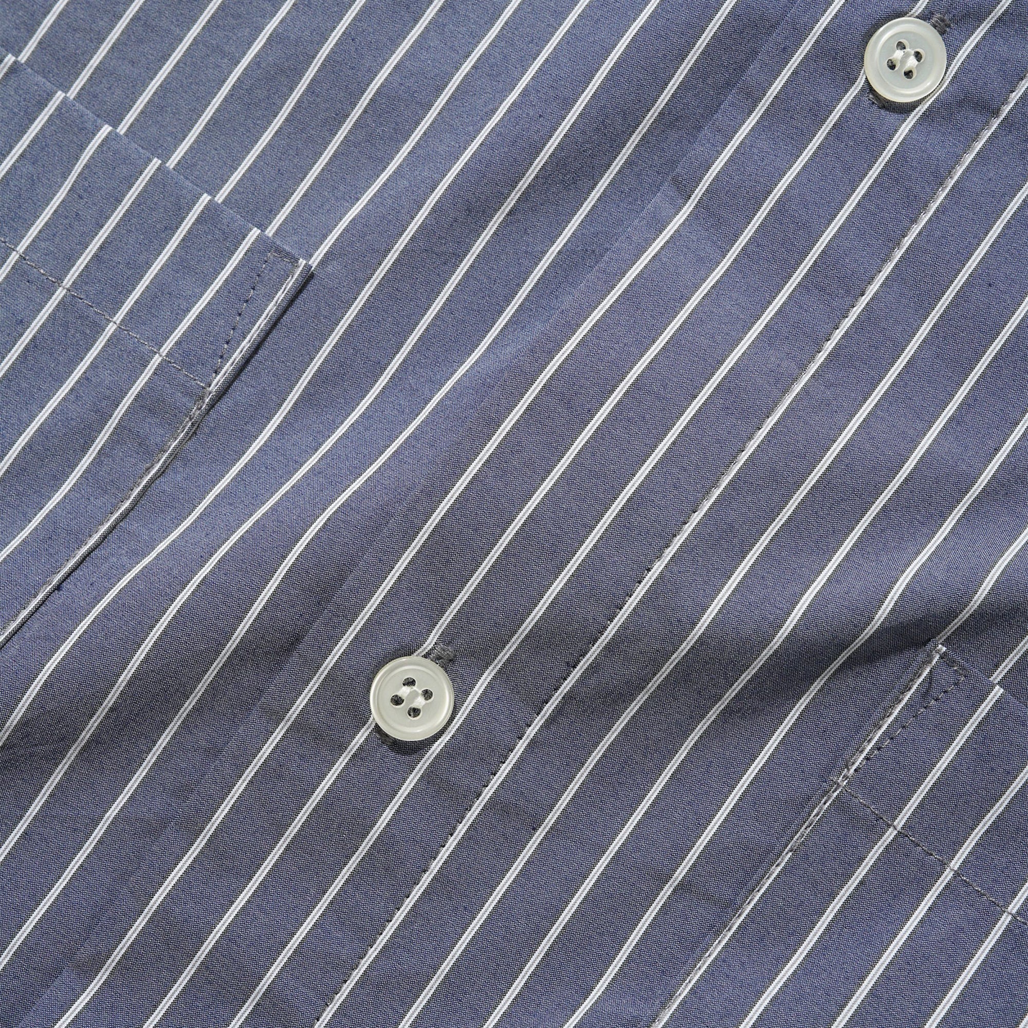 Butter Goods Vertical Stripe Short Sleeve Shirt Stone Blue