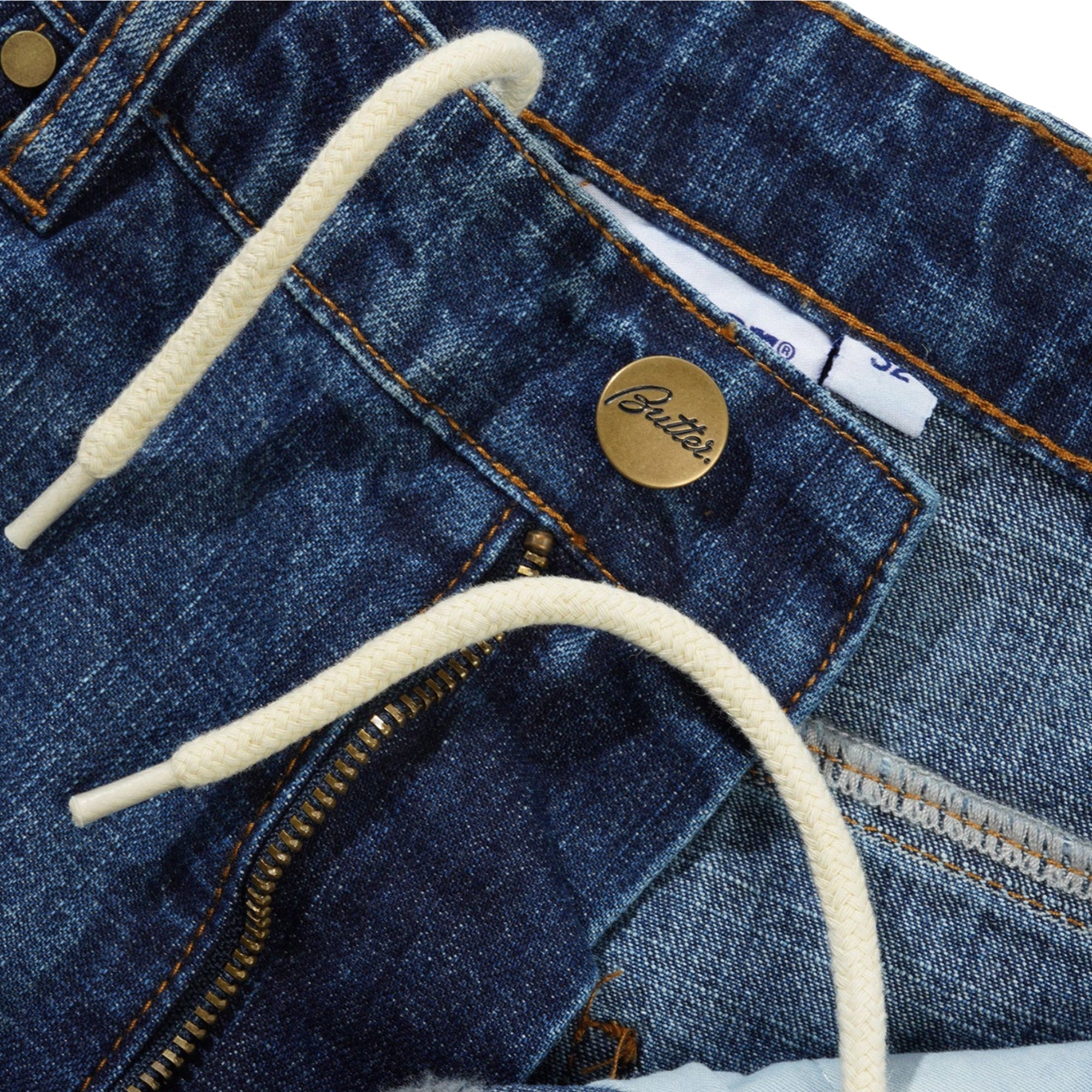 Butter Goods Wide Cut Denim Jeans Dark Blue Slub