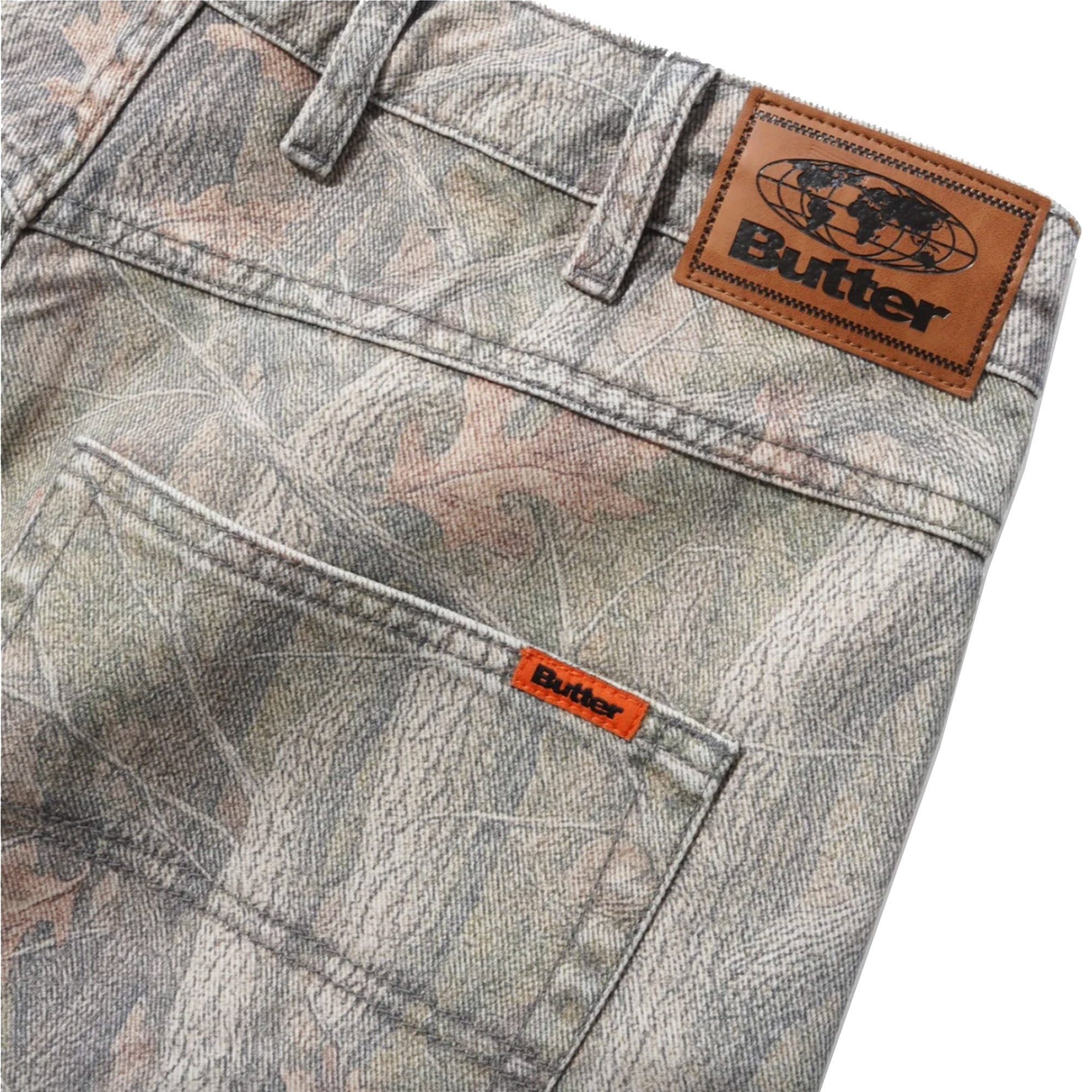 Butter Goods Baggy Denim Shorts Forest Camo