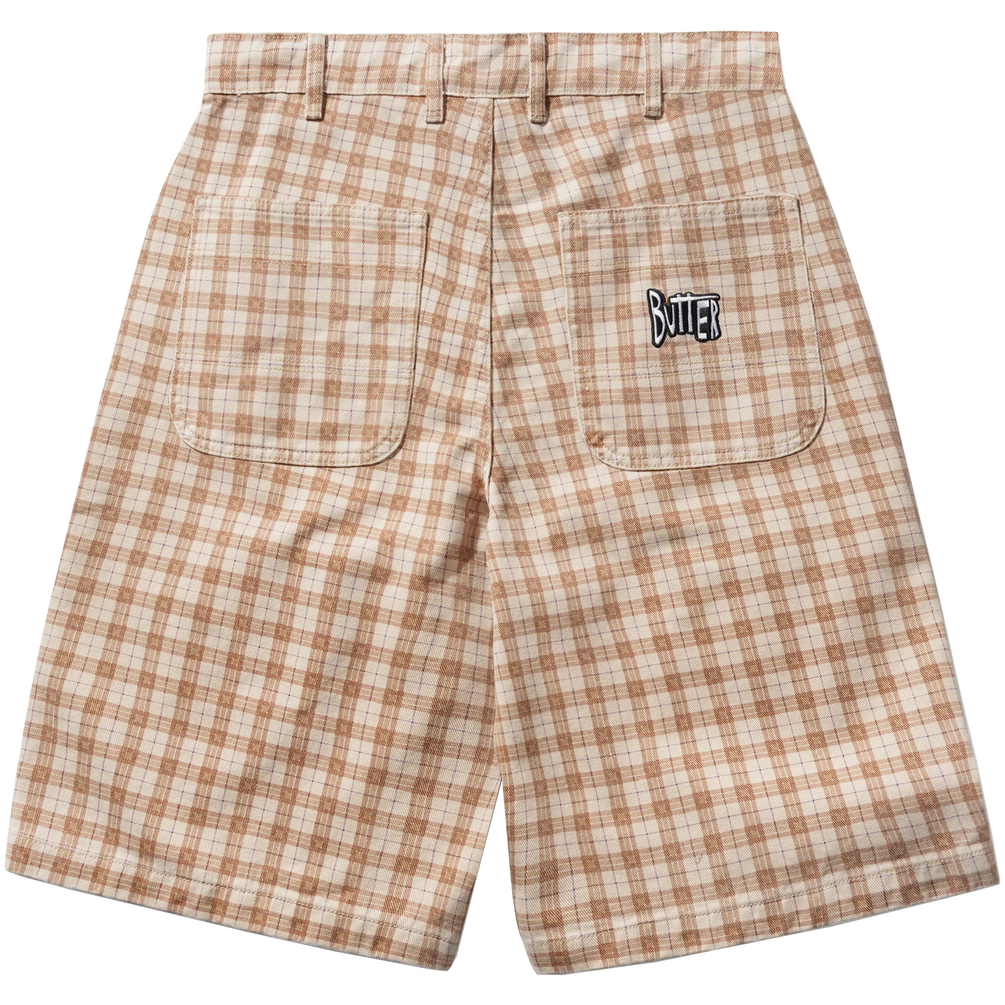 Butter Goods x Peanuts Spike Work Shorts Sandstone Plaid