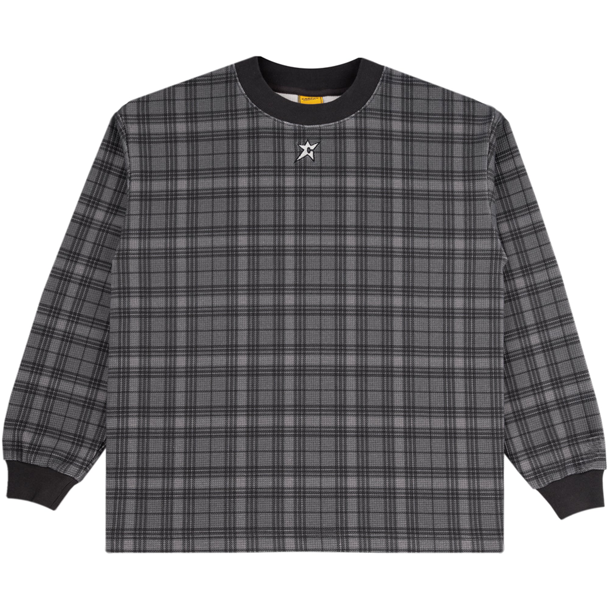 Carpet Company Plaid Thermal Longsleeve Tee Black