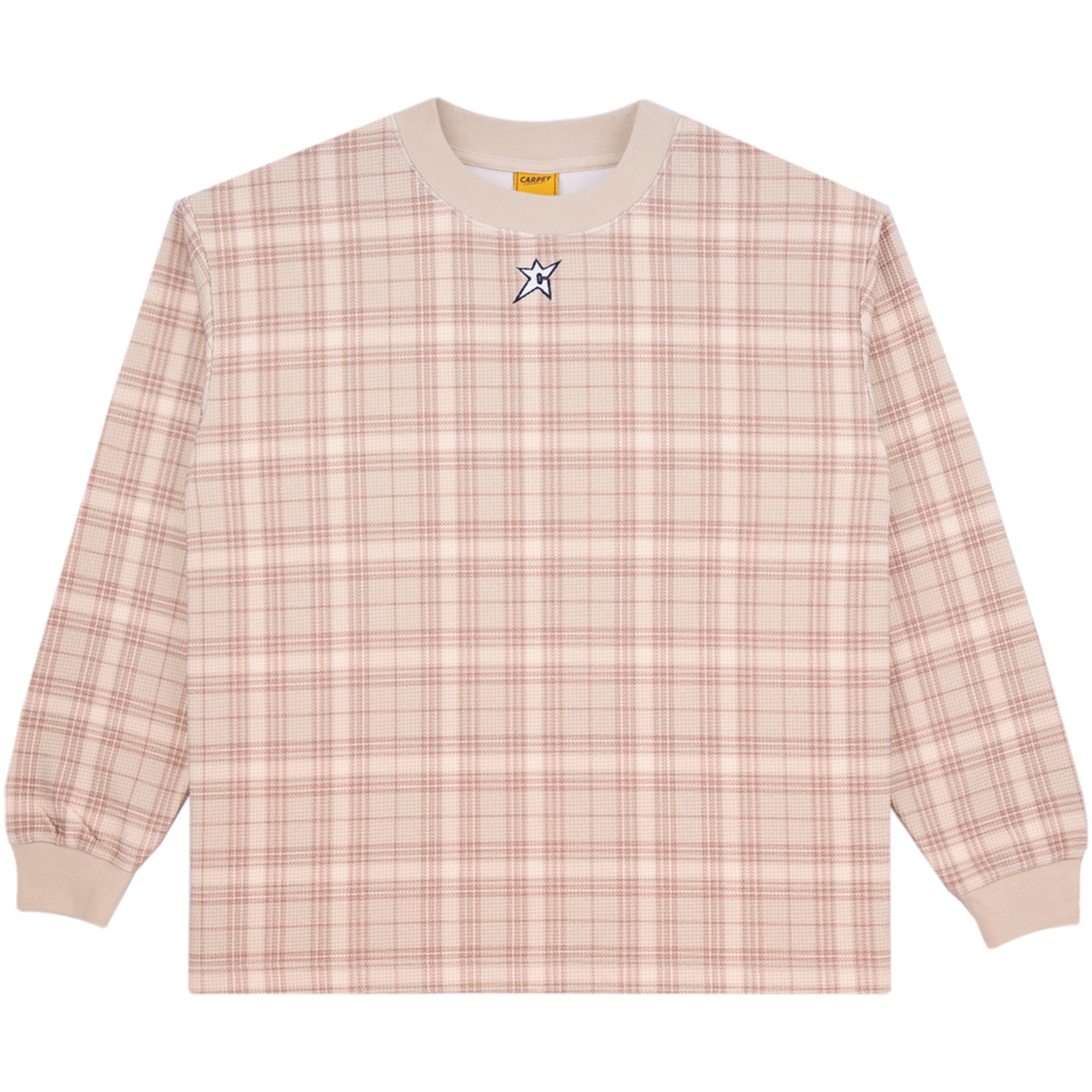 Carpet Company Plaid Thermal Longsleeve Tee Cream