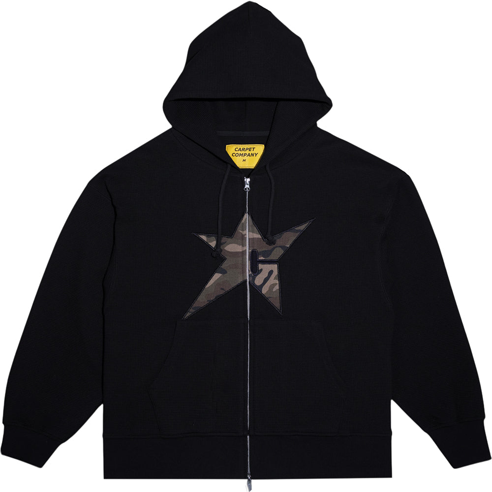Carpet Company C-Star Thermal Zip Hoodie Black