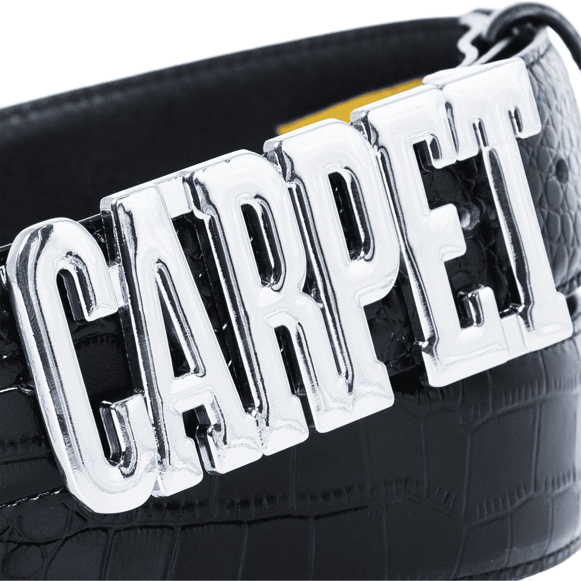 Carpet Company Crocskin Leather Belt Black