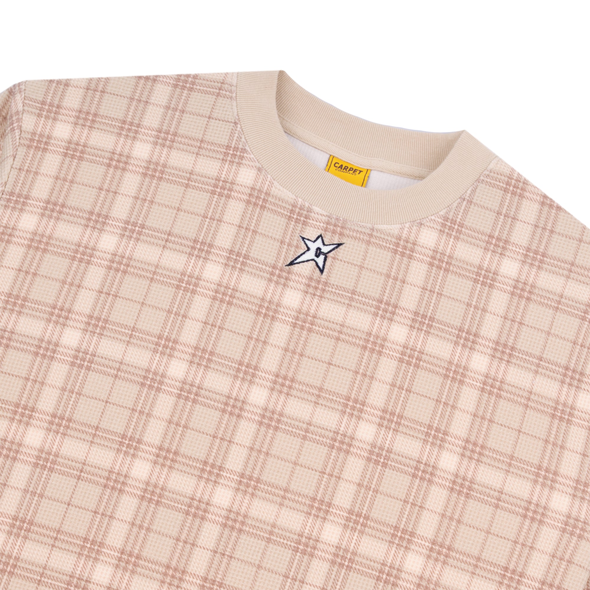 Carpet Company Plaid Thermal Longsleeve Tee Cream