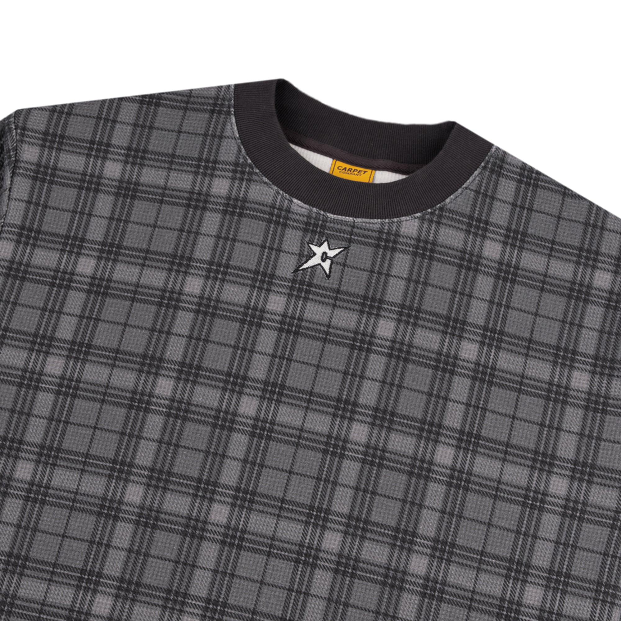 Carpet Company Plaid Thermal Longsleeve Tee Black