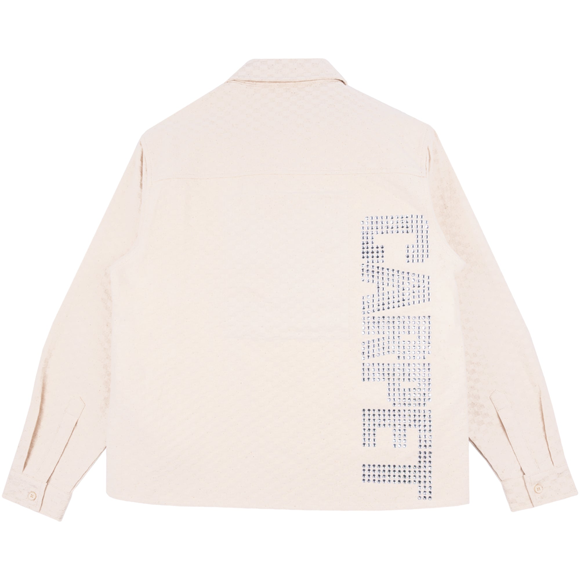 Carpet Company Rhinestone Button-Up Shirt Cream