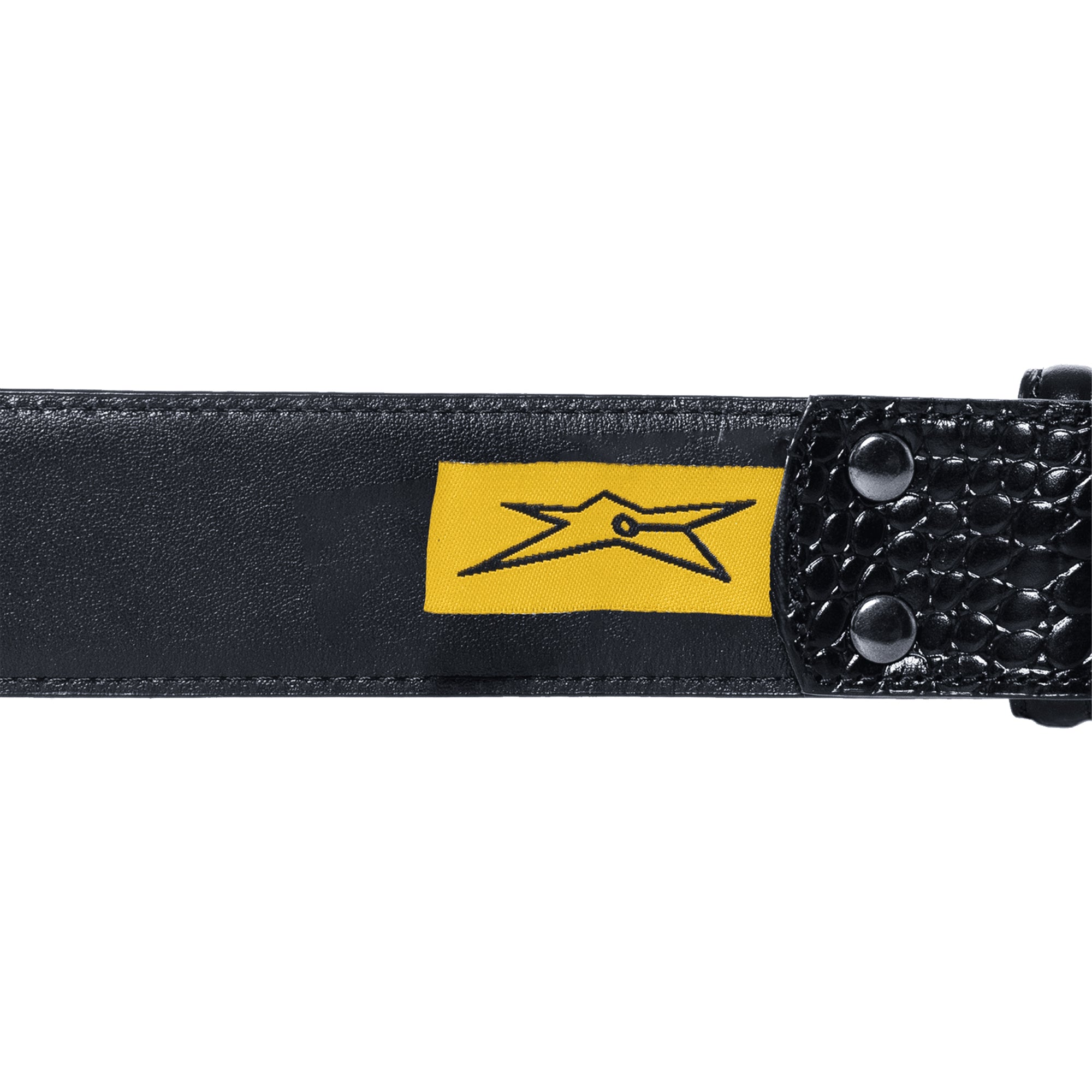 Carpet Company Crocskin Leather Belt Black