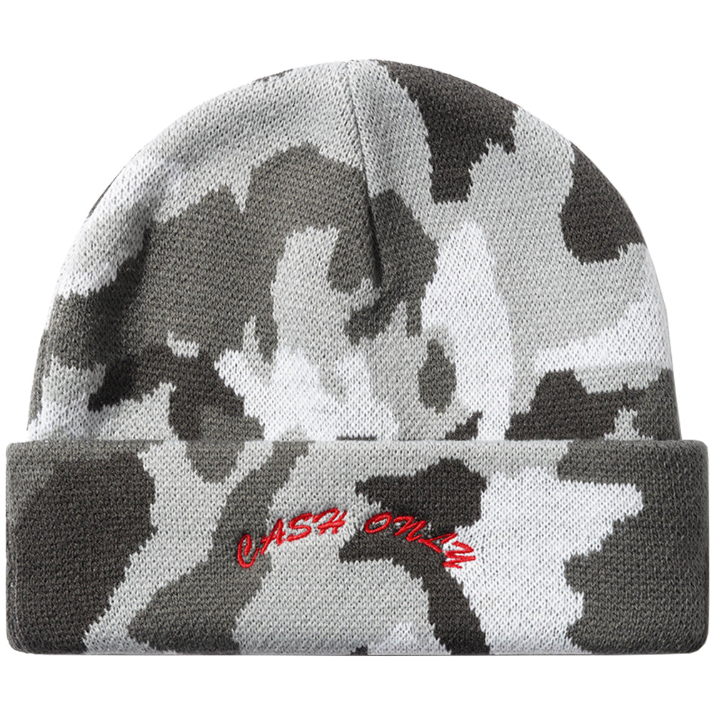 Cash Only Logo Beanie Camo