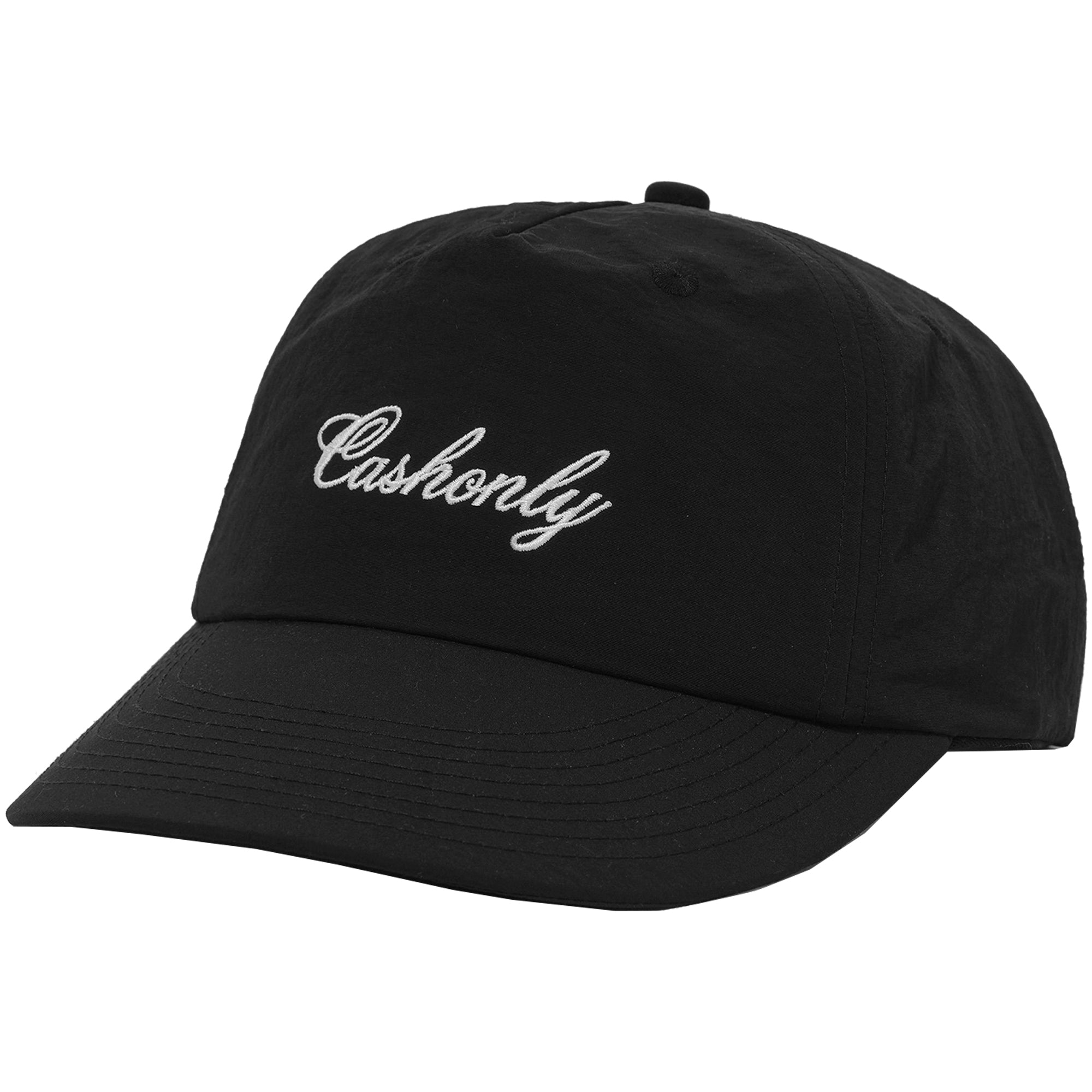 Cash Only Script 5 Panel Cap Black