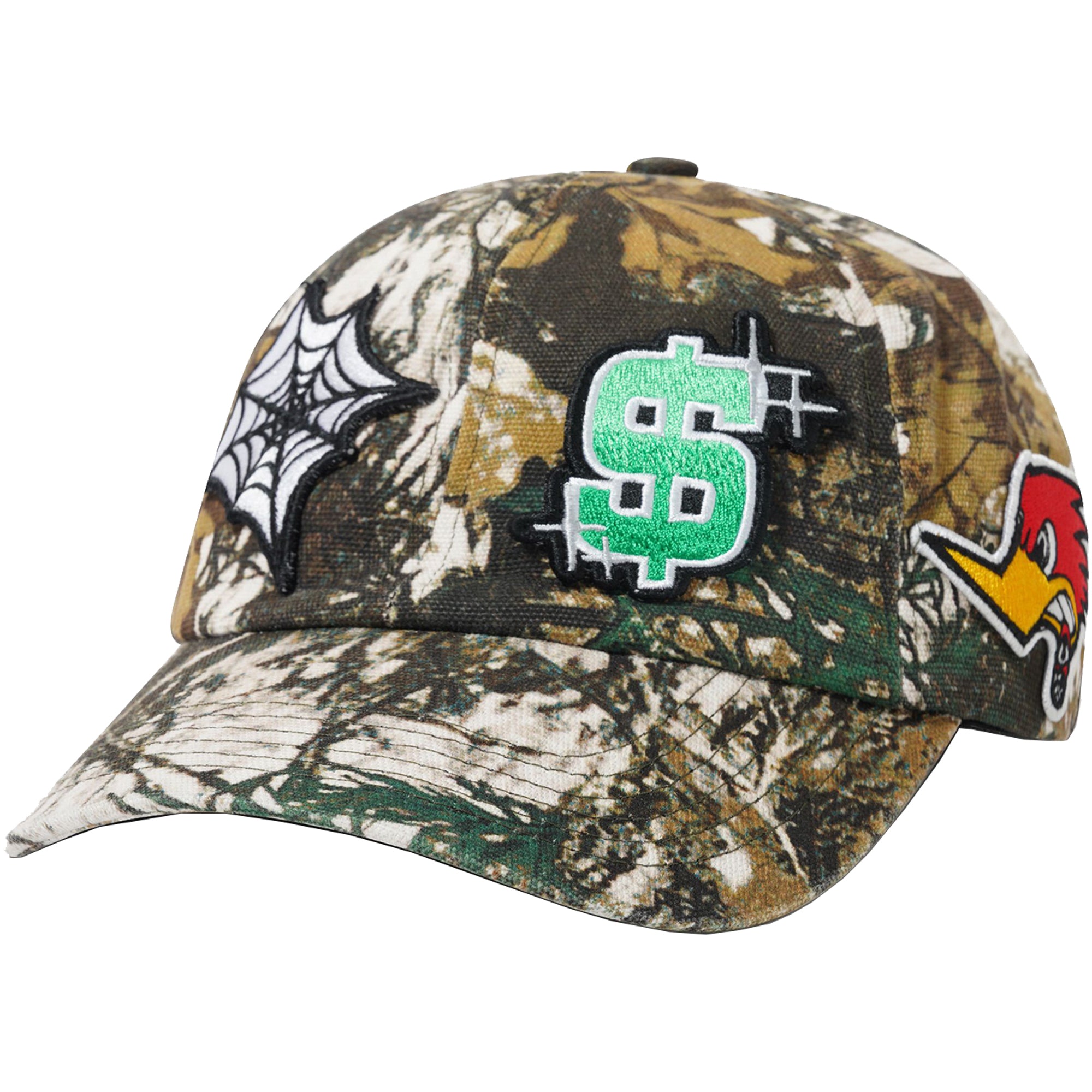 Cash Only Service 6 Panel Cap Foliage Camo