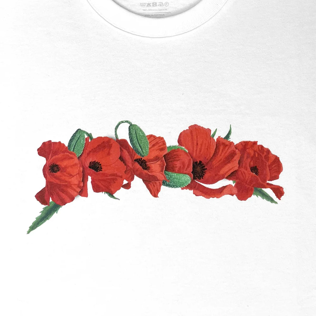 Dancer Poppy Flowers Tee White