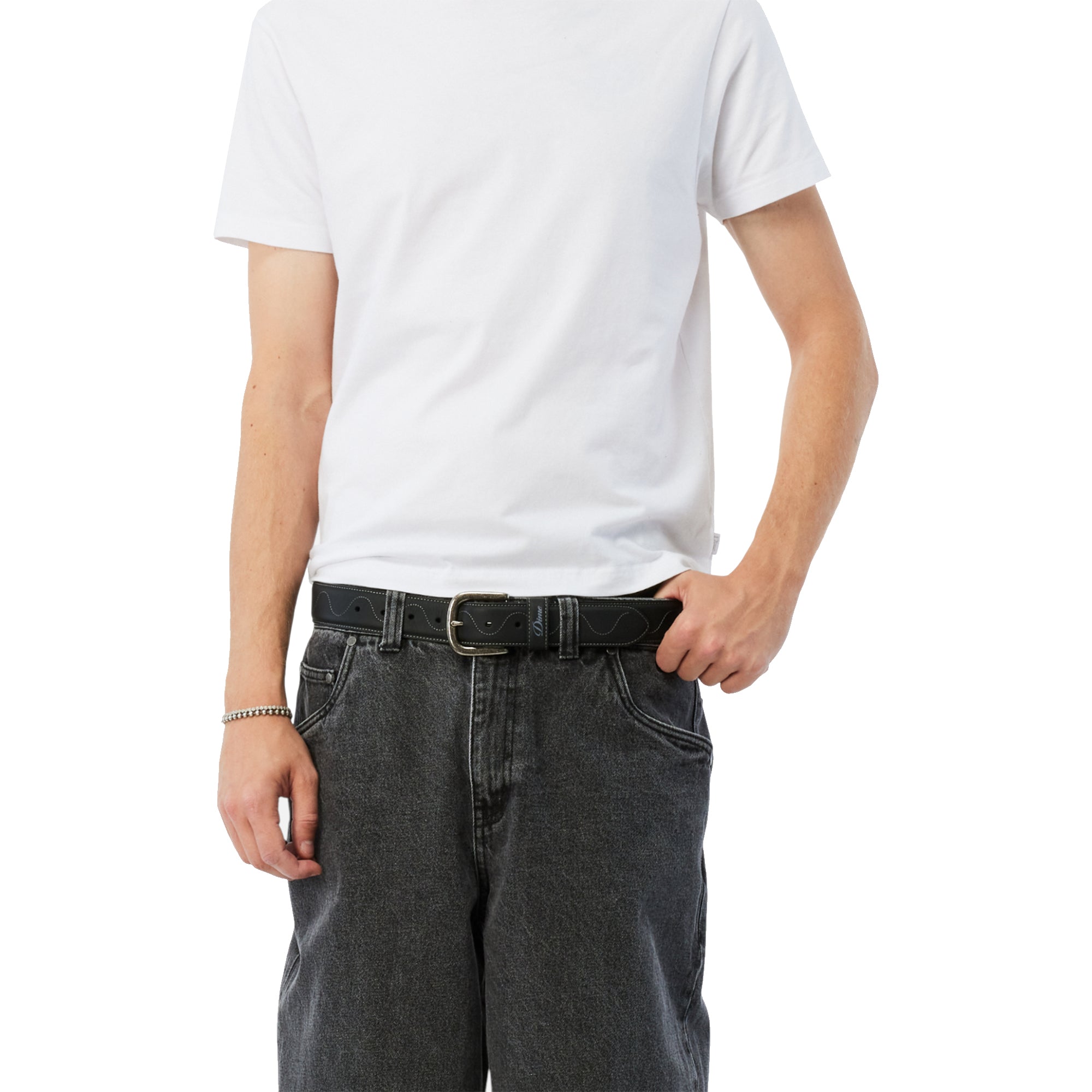 Dime MTL Desert Leather Belt Black