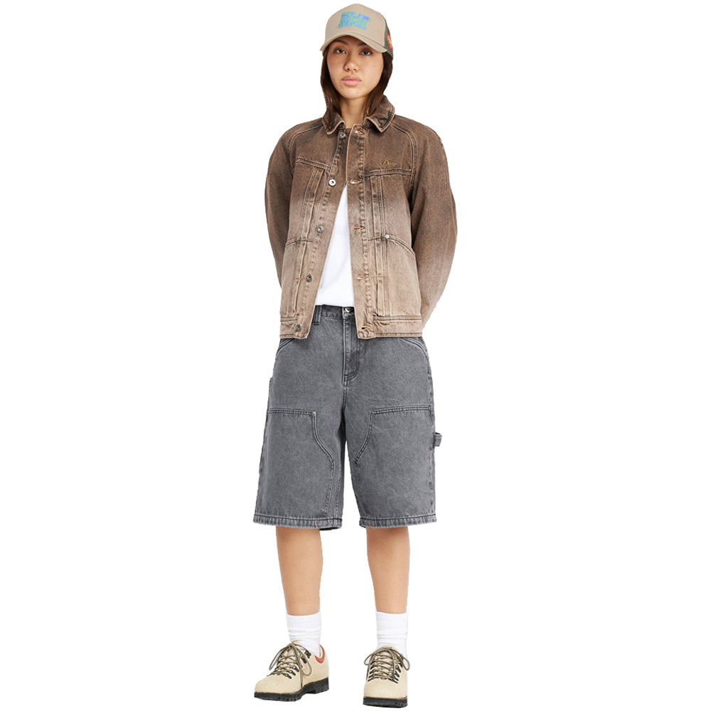 Dime MTL Denim Jacket Dipped Sandblasted Brown