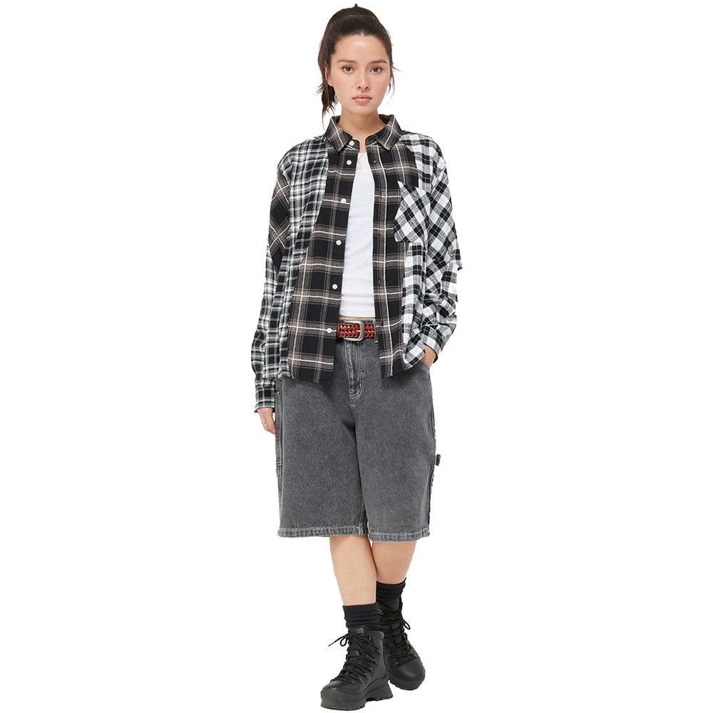 Dime MTL Triple Plaid Shirt Black