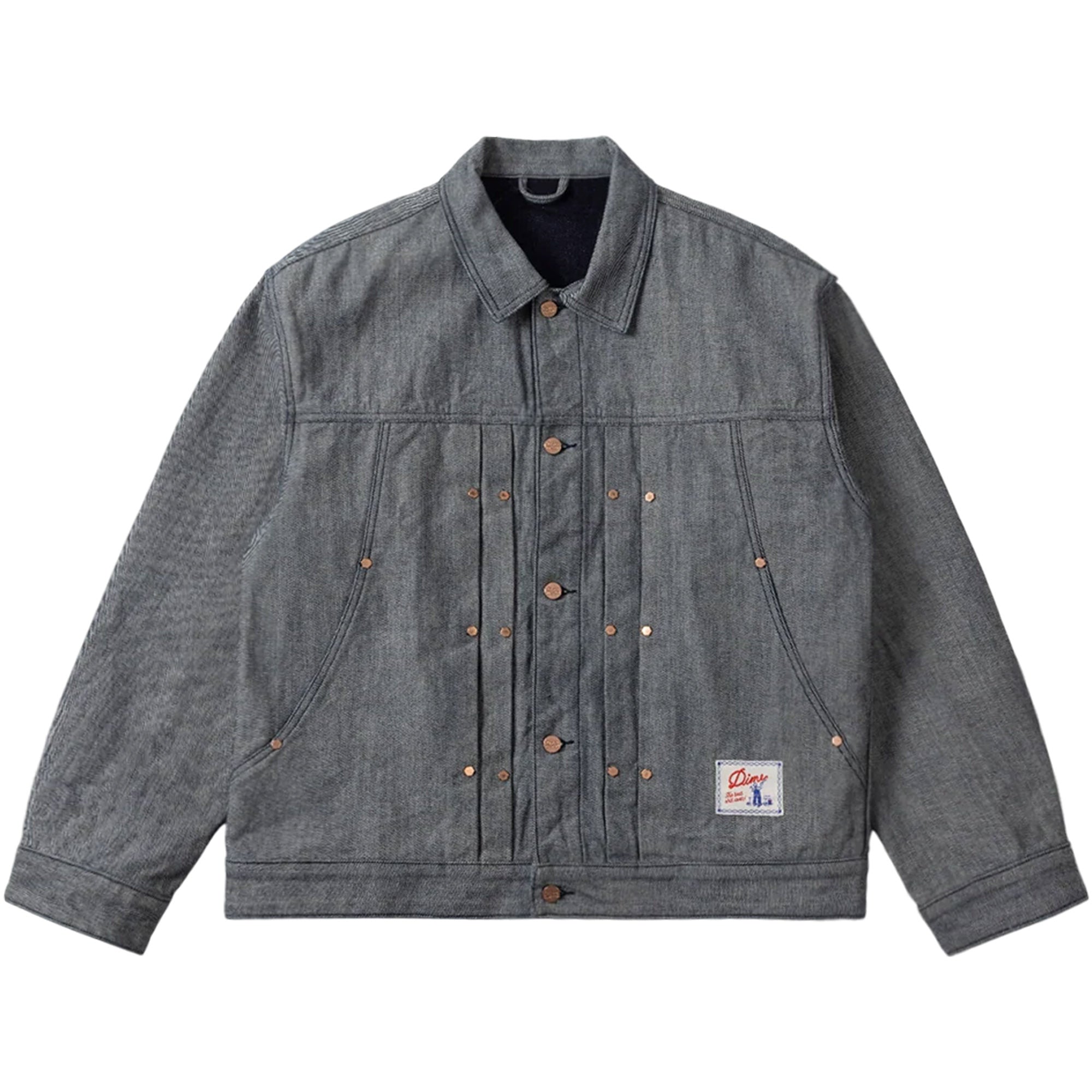 Dime MTL Pleated Denim Jacket Reversed Indigo