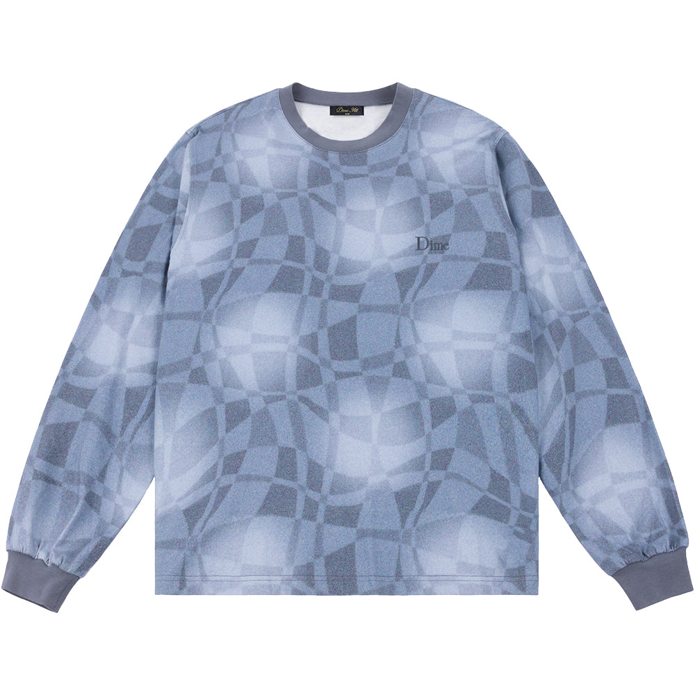 Dime MTL Abstract Long Sleeve T-Shirt Static Blue