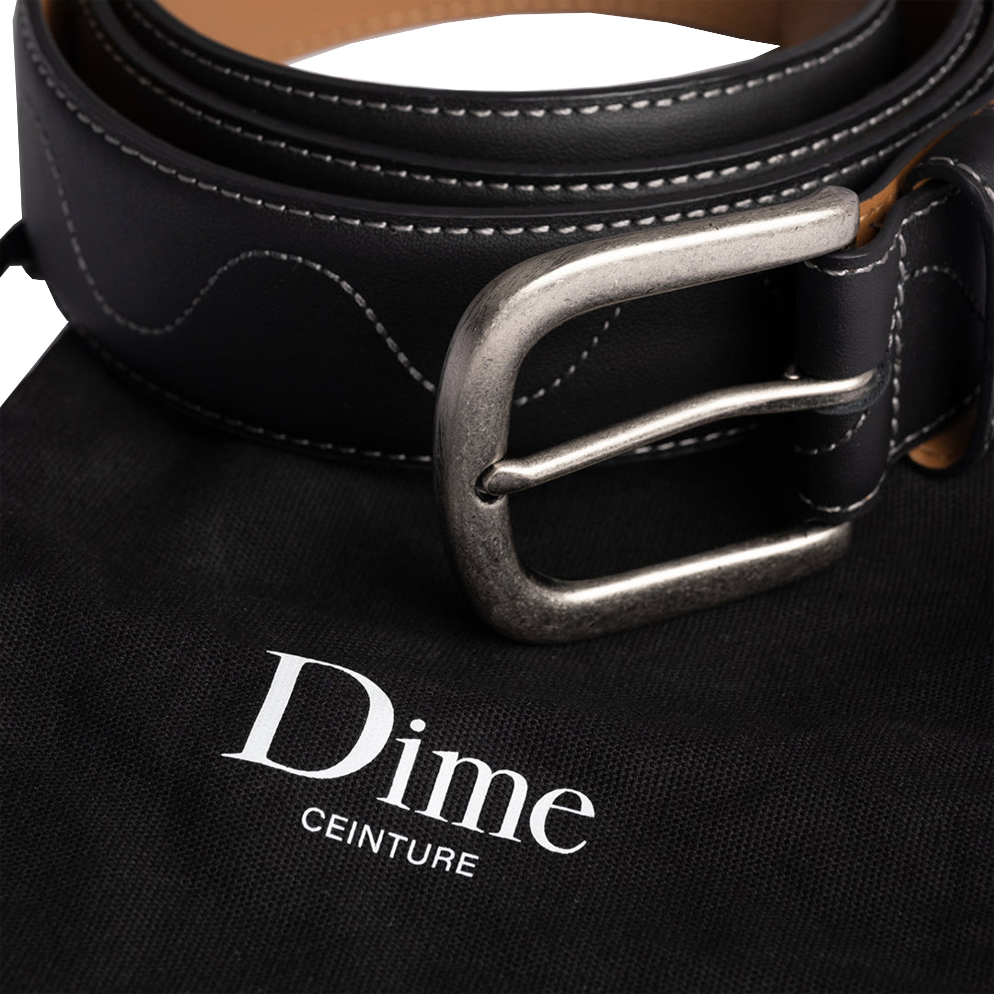 Dime MTL Desert Leather Belt Black