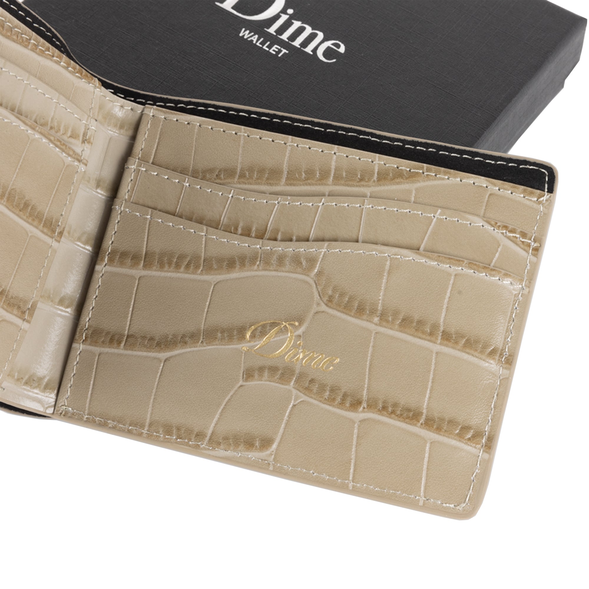 Dime MTL Croc Bifold Wallet Tan