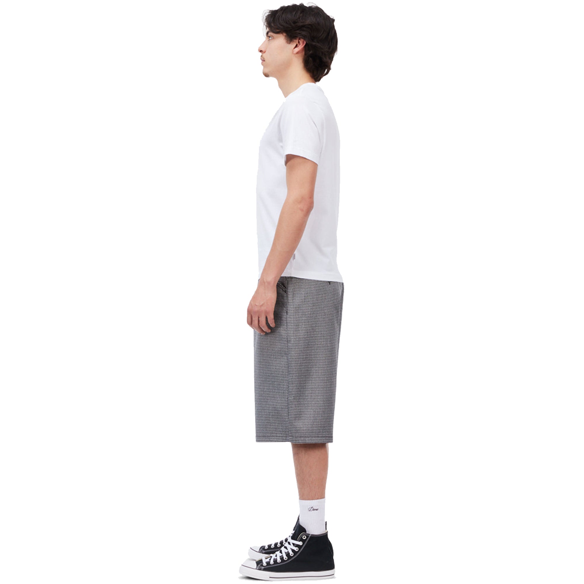 Dime MTL Baggy Houndstooth Shorts Grey