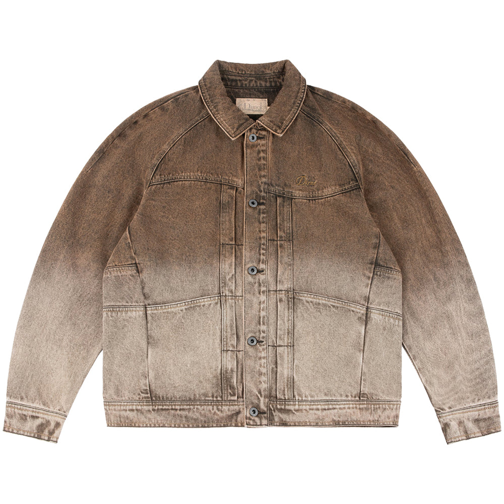 Dime MTL Denim Jacket Dipped Sandblasted Brown