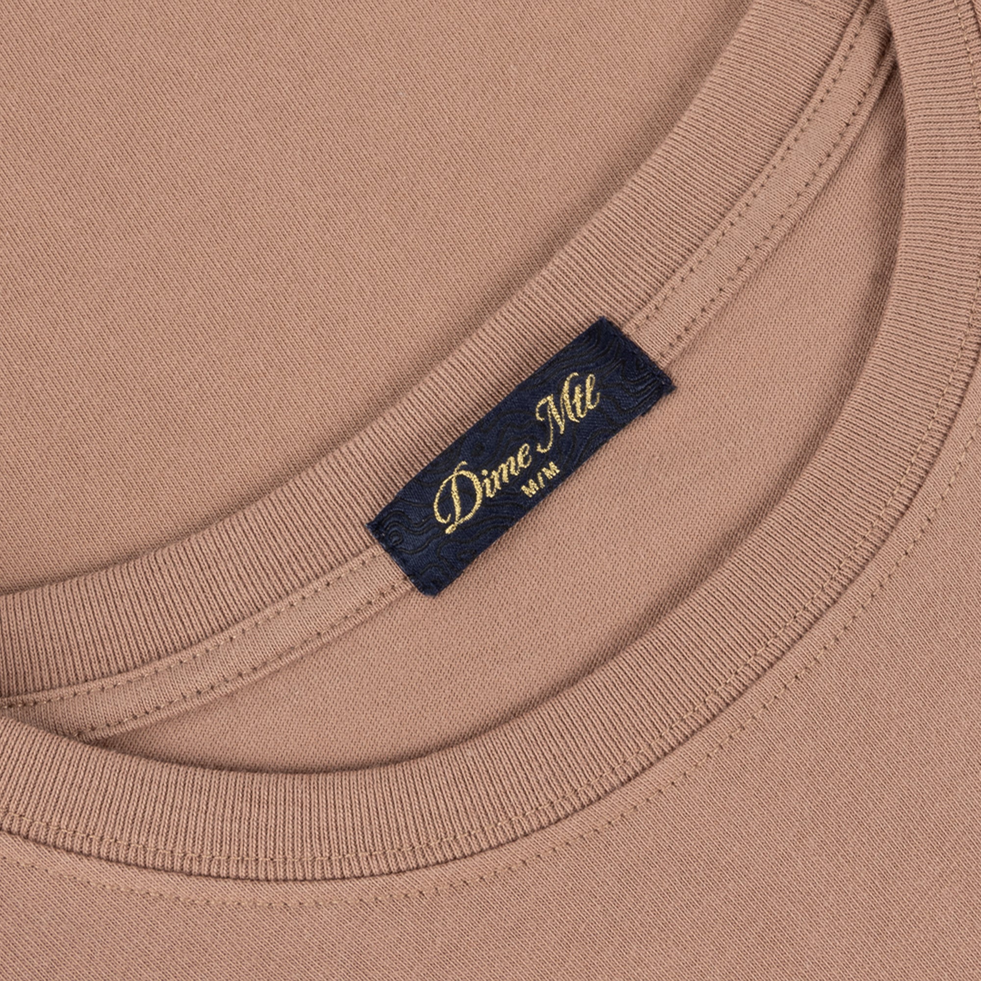 Dime MTL Cursive Small Logo T-Shirt Sepia