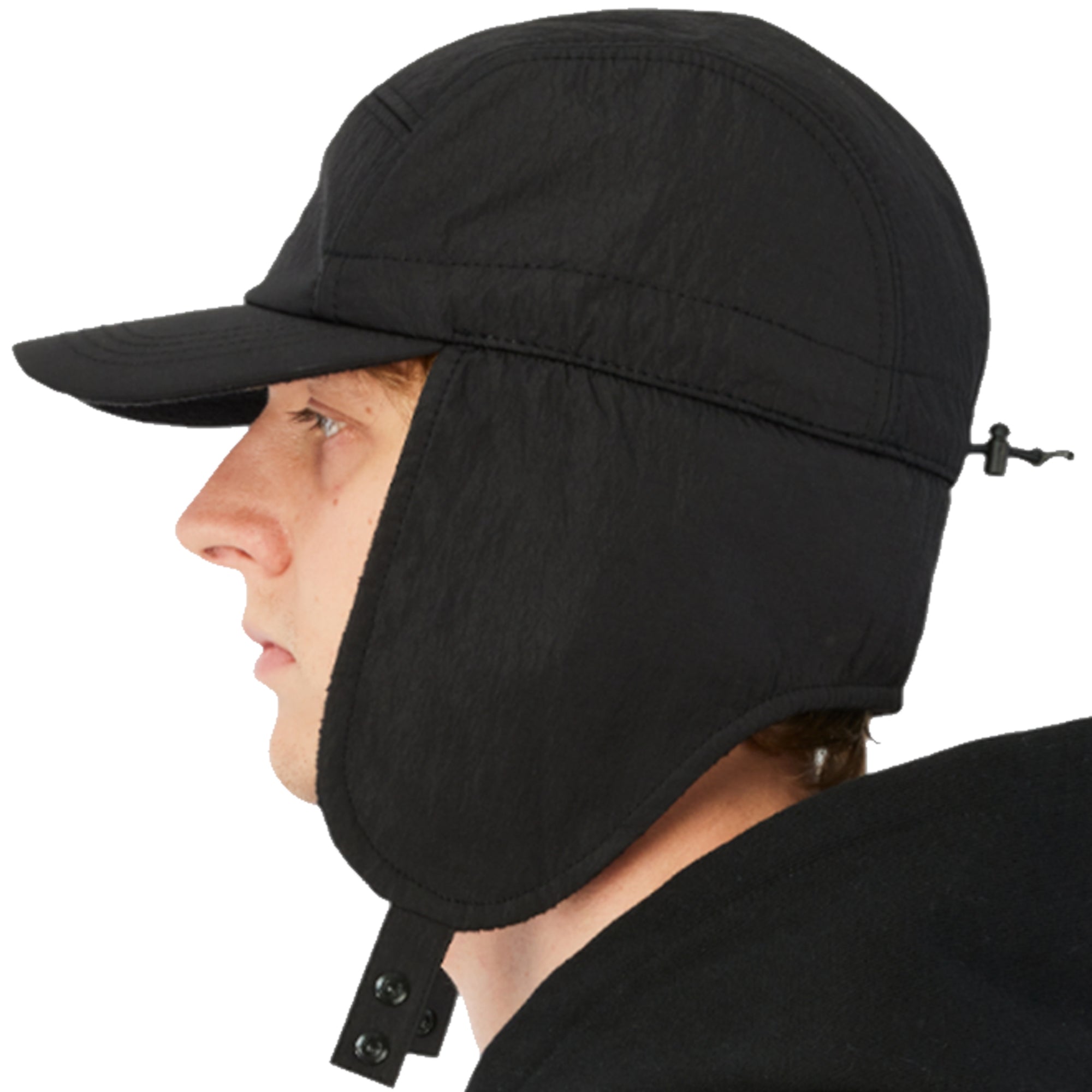 Dime MTL Cursive Earflap Cap Black
