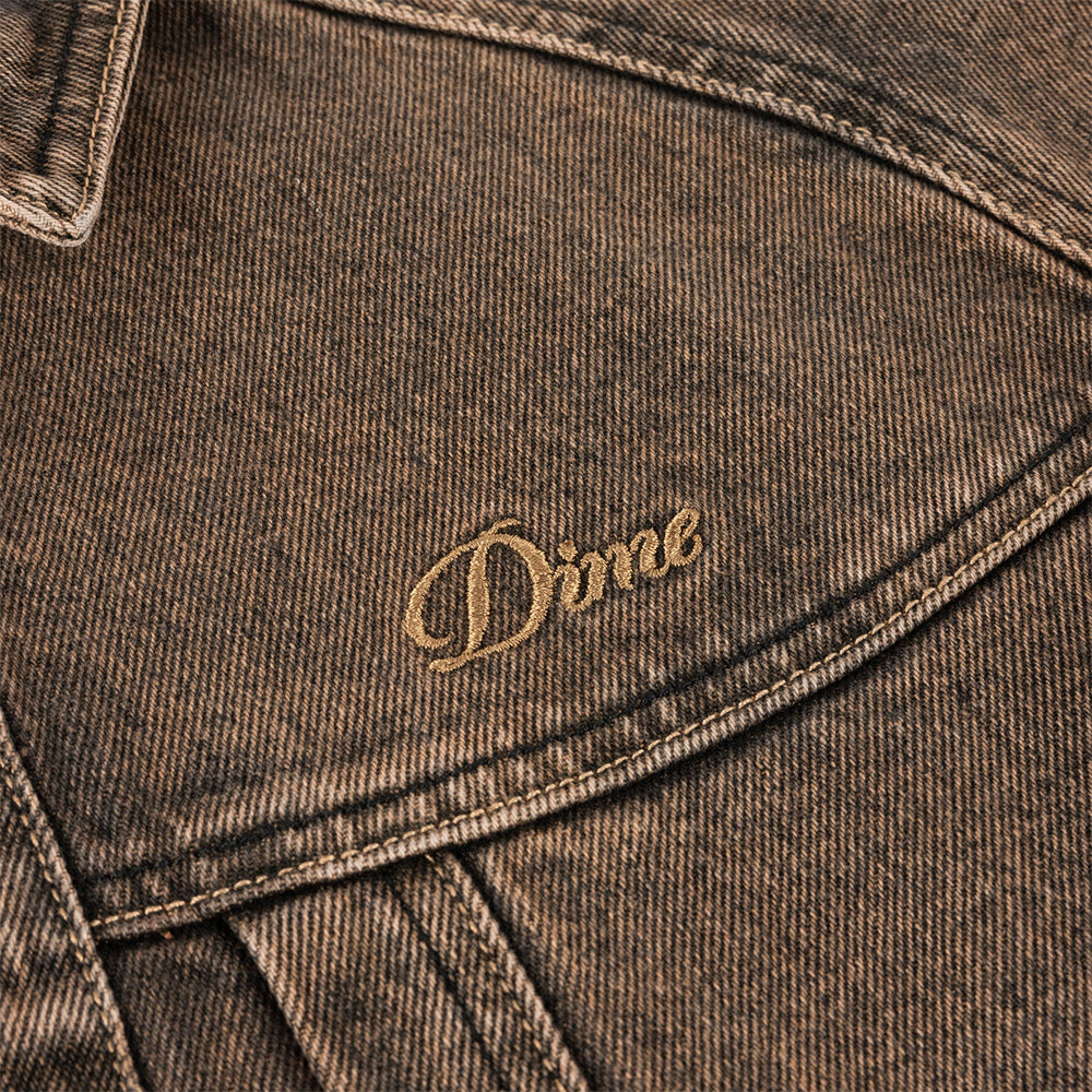 Dime MTL Denim Jacket Dipped Sandblasted Brown