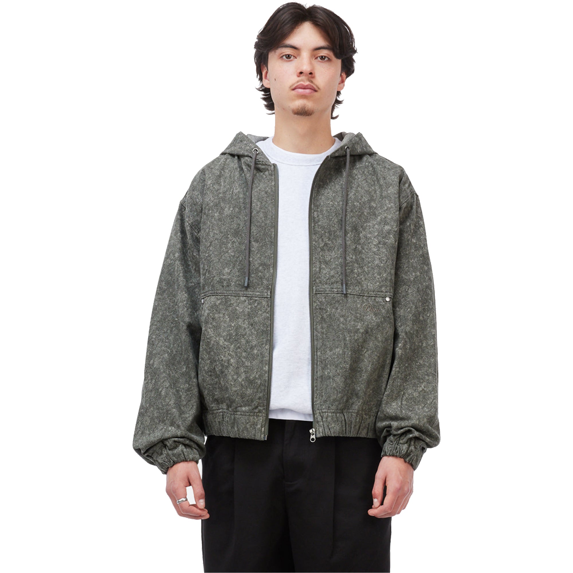 Dime MTL Hooded Denim Jacket Electric Charcoal