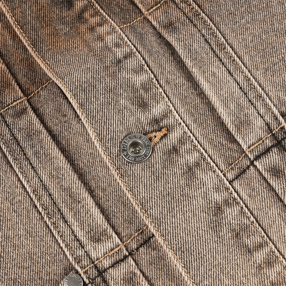 Dime MTL Denim Jacket Dipped Sandblasted Brown