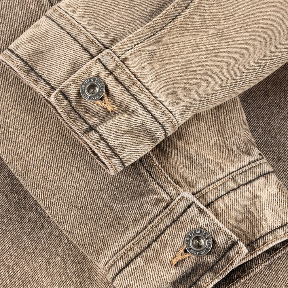 Dime MTL Denim Jacket Dipped Sandblasted Brown