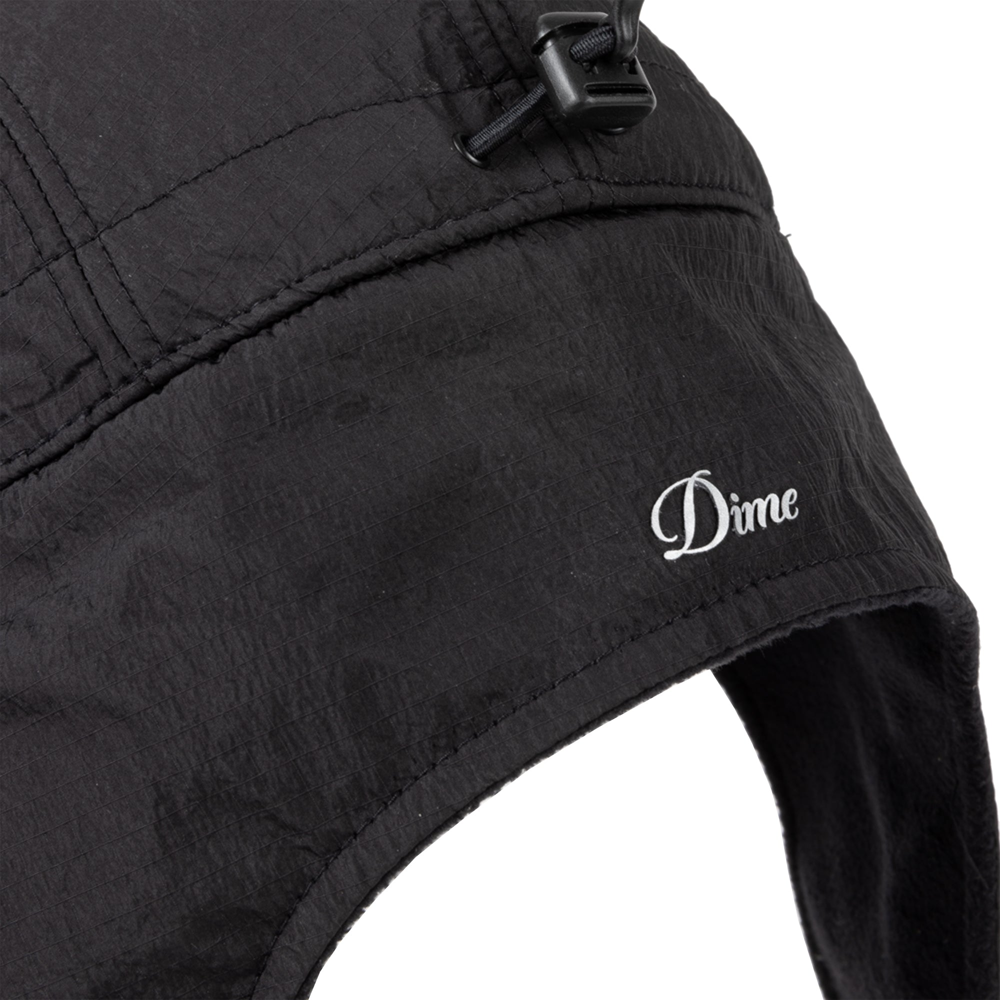 Dime MTL Cursive Earflap Cap Black