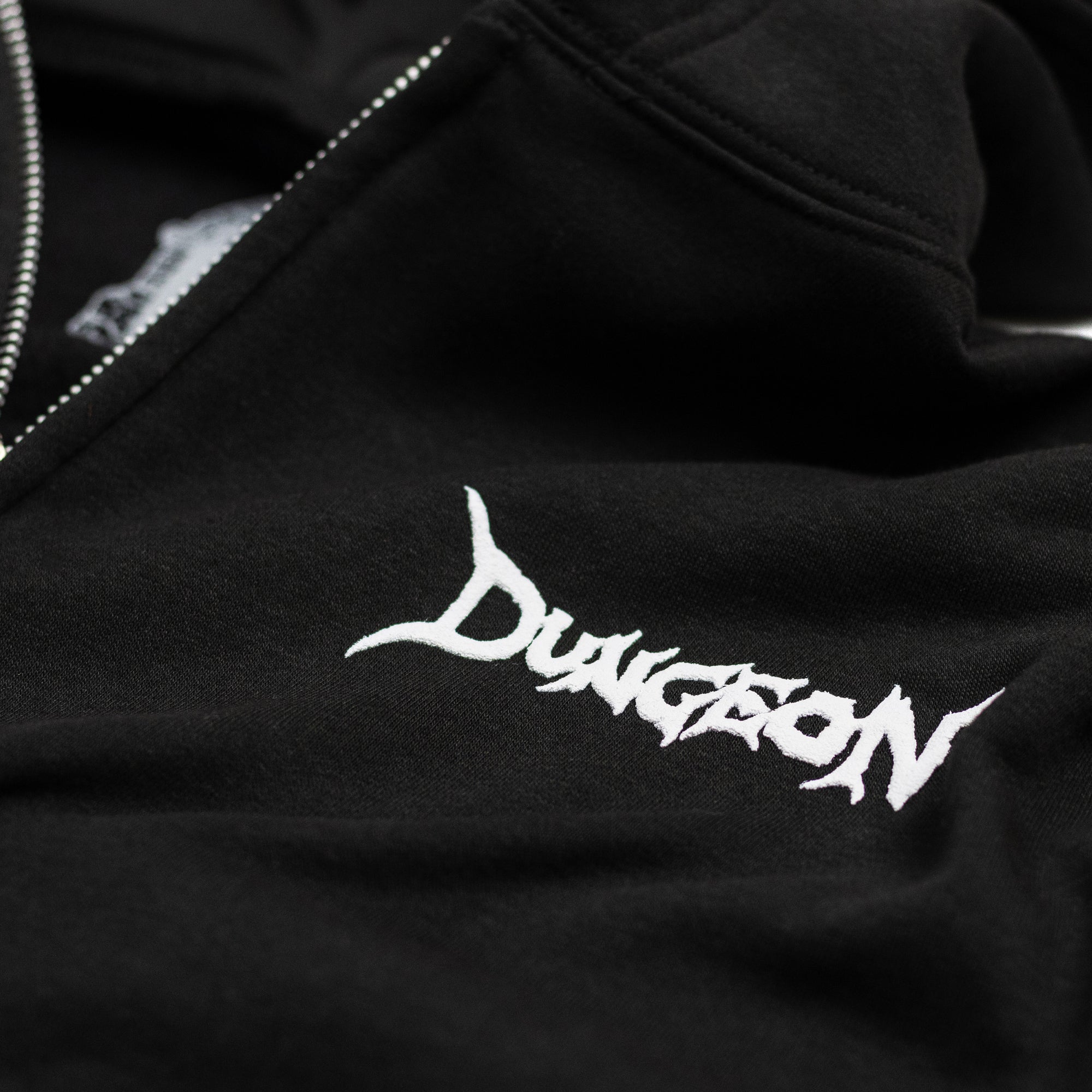 Dungeon Gateway Night Wing Zip-Up Hooded Sweatshirt Black