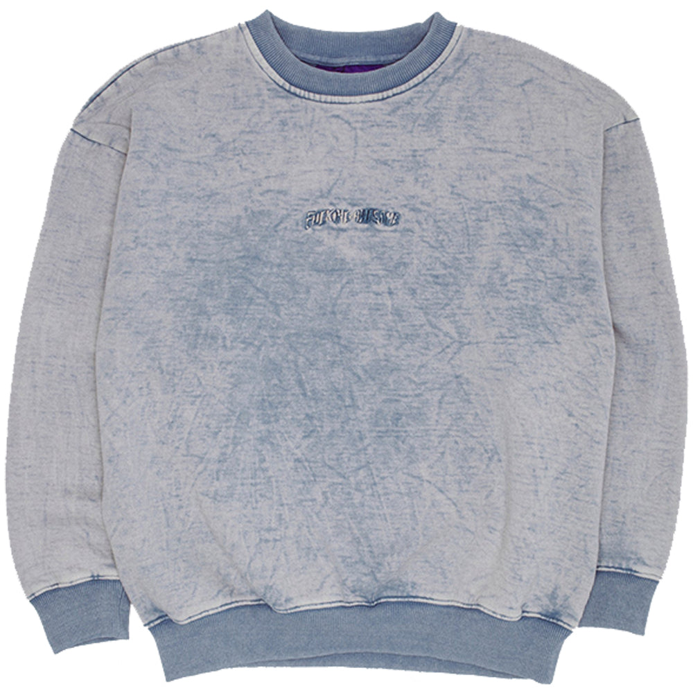 Fucking Awesome Little Stamp Snow Wash Sweatshirt Dusty Blue