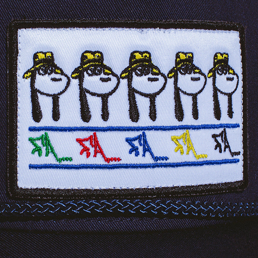 Fucking Awesome Spike Repeat Embroidered 5 Panel Mesh Hat Navy