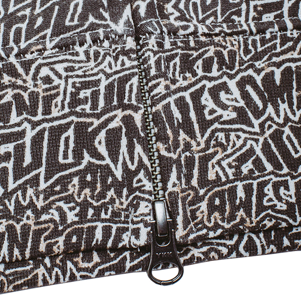 Fucking Awesome Burnt Sticker Stamp Zipped Hoodie All Over Print