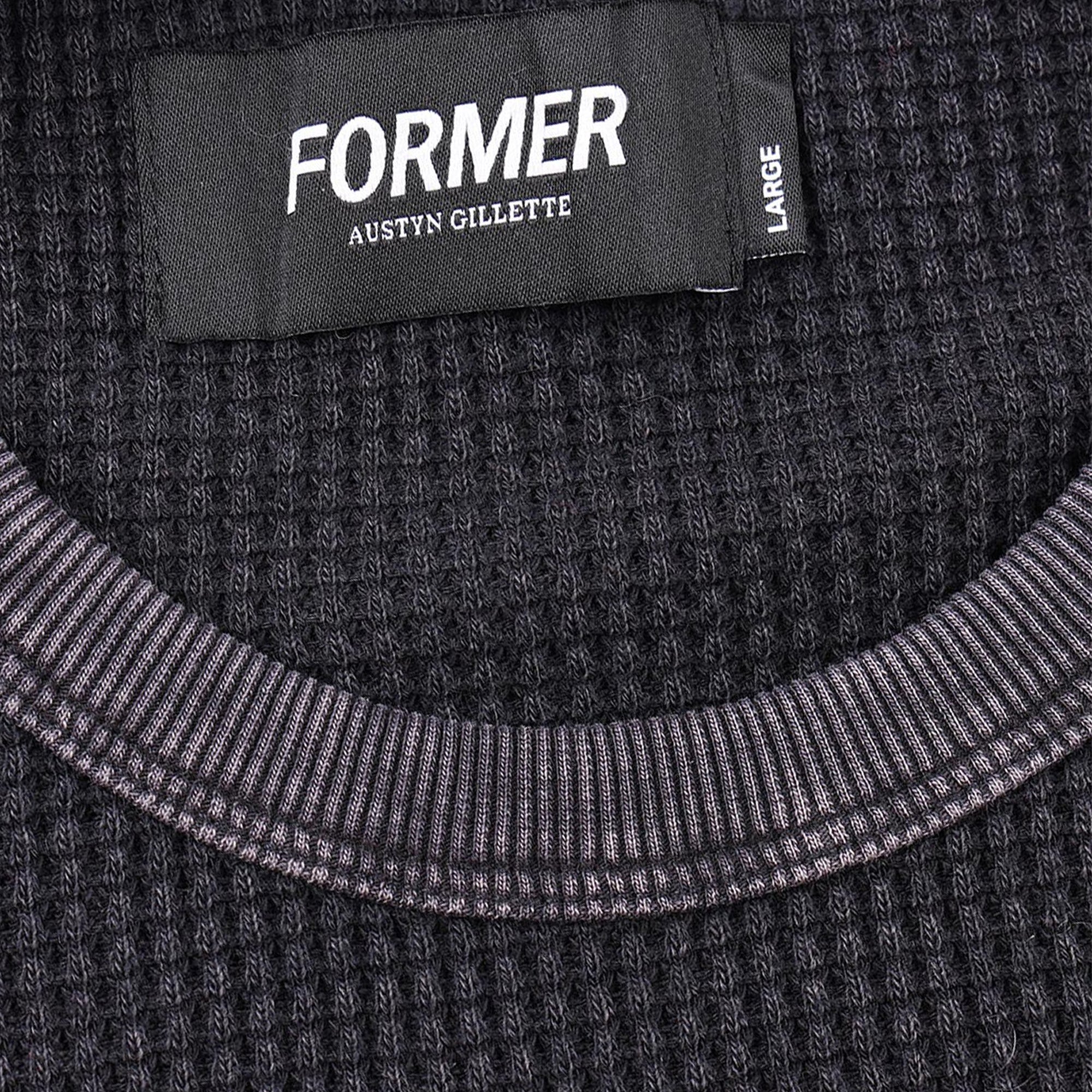 Former Ag Acid Long Sleeve Waffle Acid Black