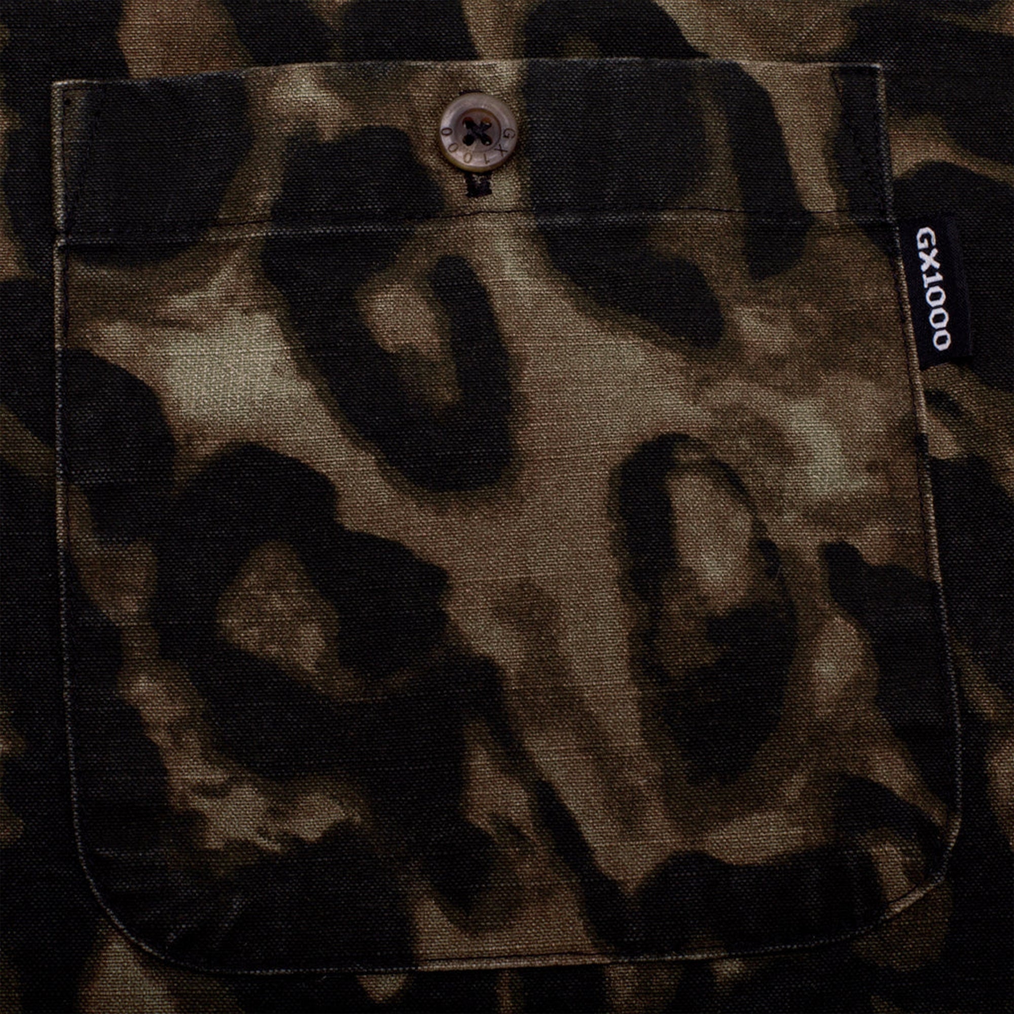GX1000 Long Sleeve Button Down Shirt Brown Leopard Camo