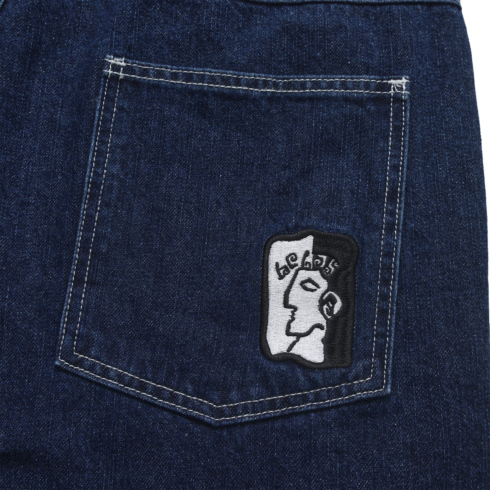 Hélas Dieu Grec Jeans Shorts Washed Navy