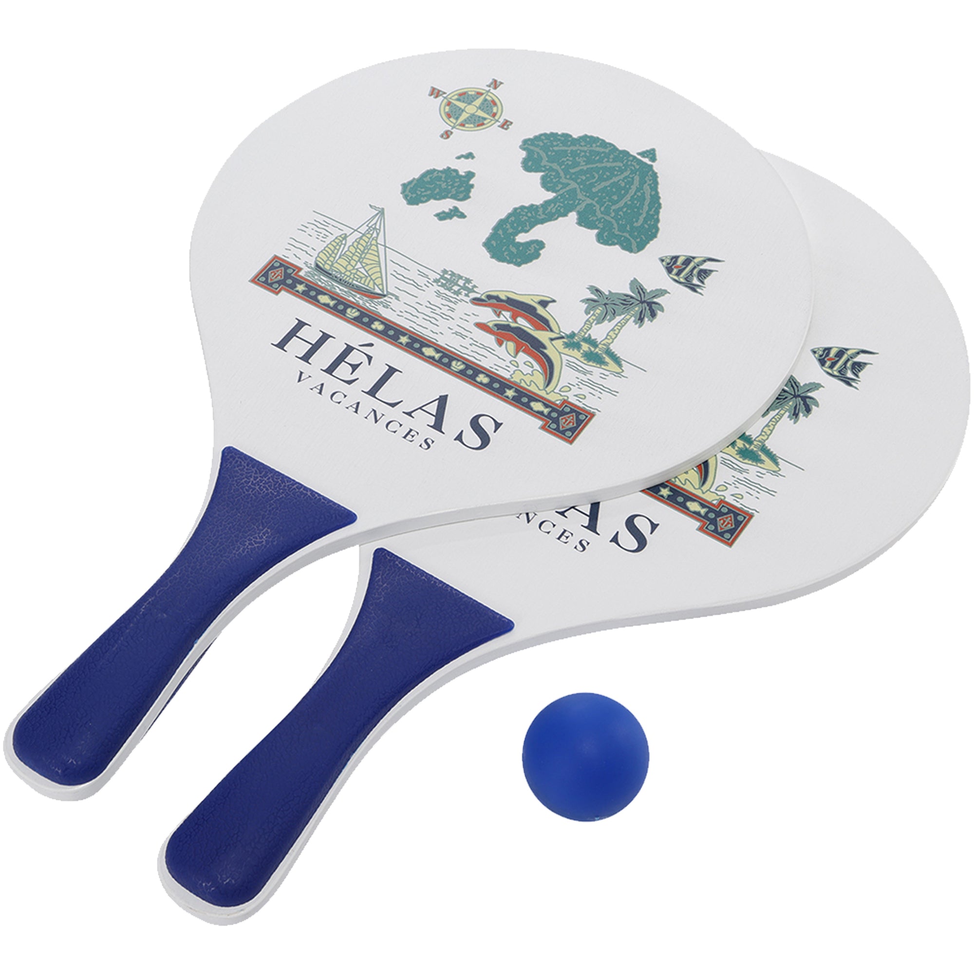 Hélas Vacances Racket Paddle Ball Set White