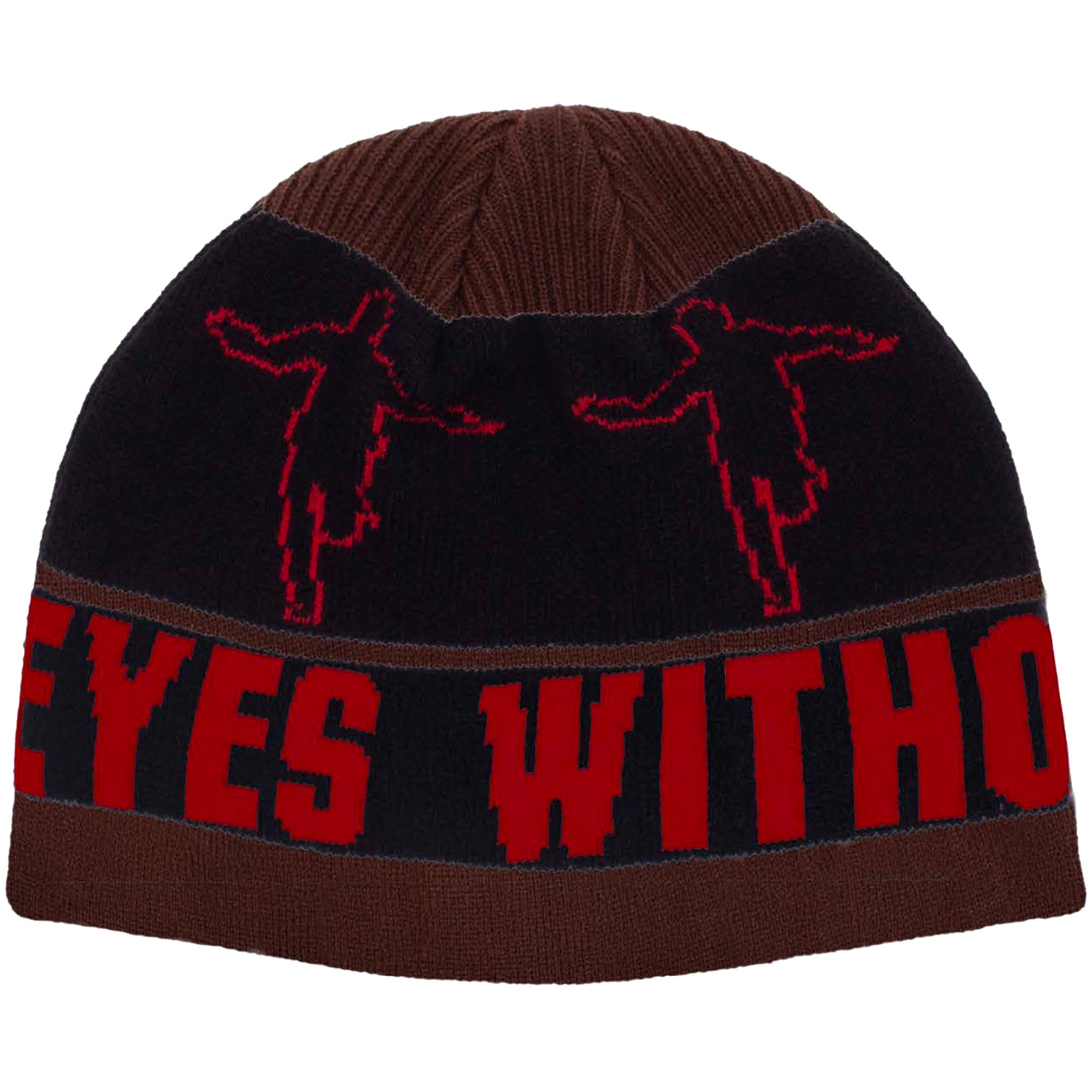 Hockey Eyes Without A Face Beanie Brown