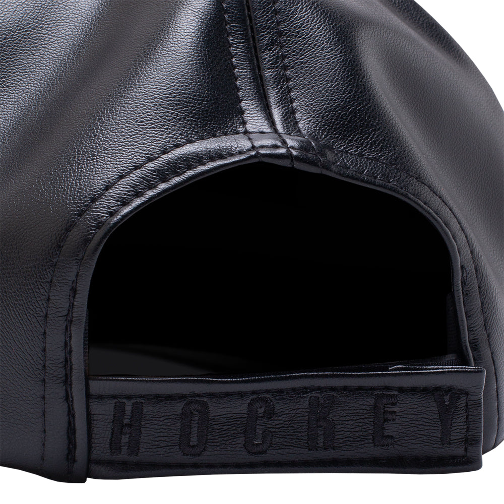 Hockey Leather Embossed Hat Black