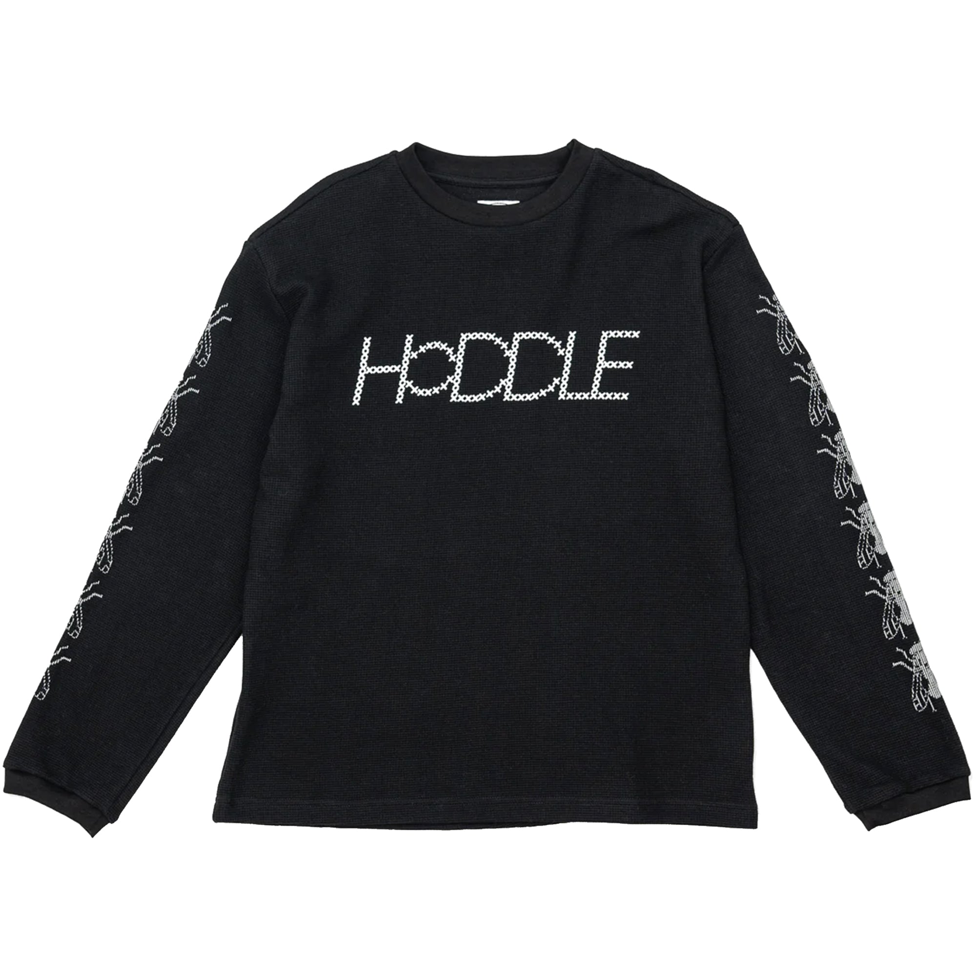 Hoddle Long Sleeve Waffle Knit Black